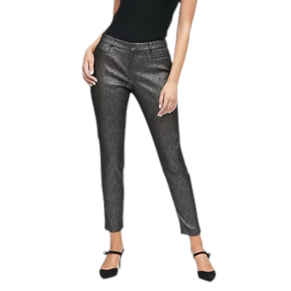 Banana Republic Sloan High Rise Ankle Curvy Pants Metallic